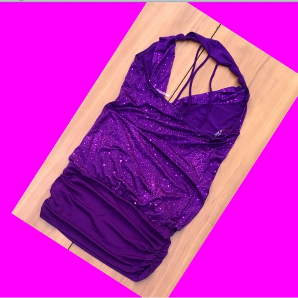 new 🍇 Mandee Glitter Surplice Contour Waist S - Picture 2 of 3